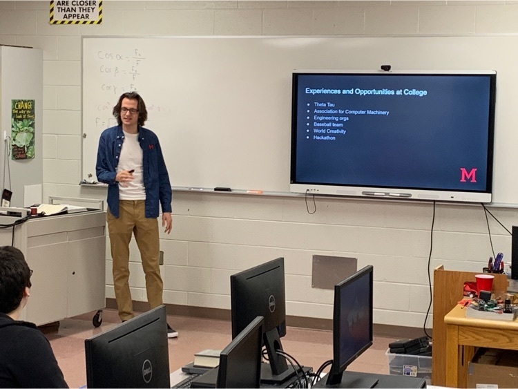 WHS alumnus John Doll took time out of his day to present to our engineering students. it is great when former students come back and talk with our current students.